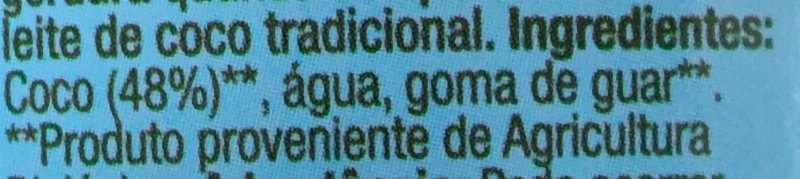 Foto da lista de ingredientes