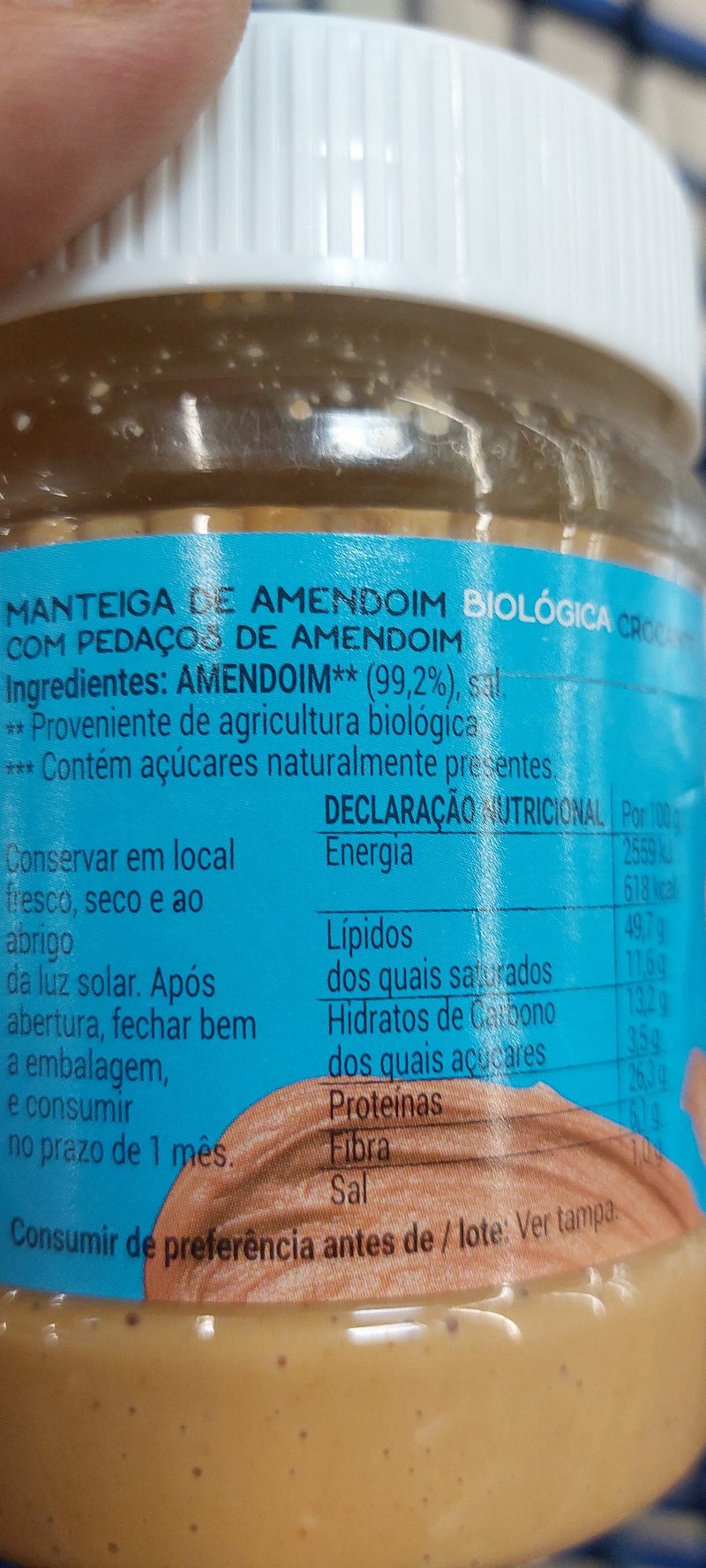 Foto da lista de ingredientes