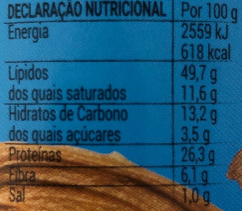 Foto da tabela nutricional