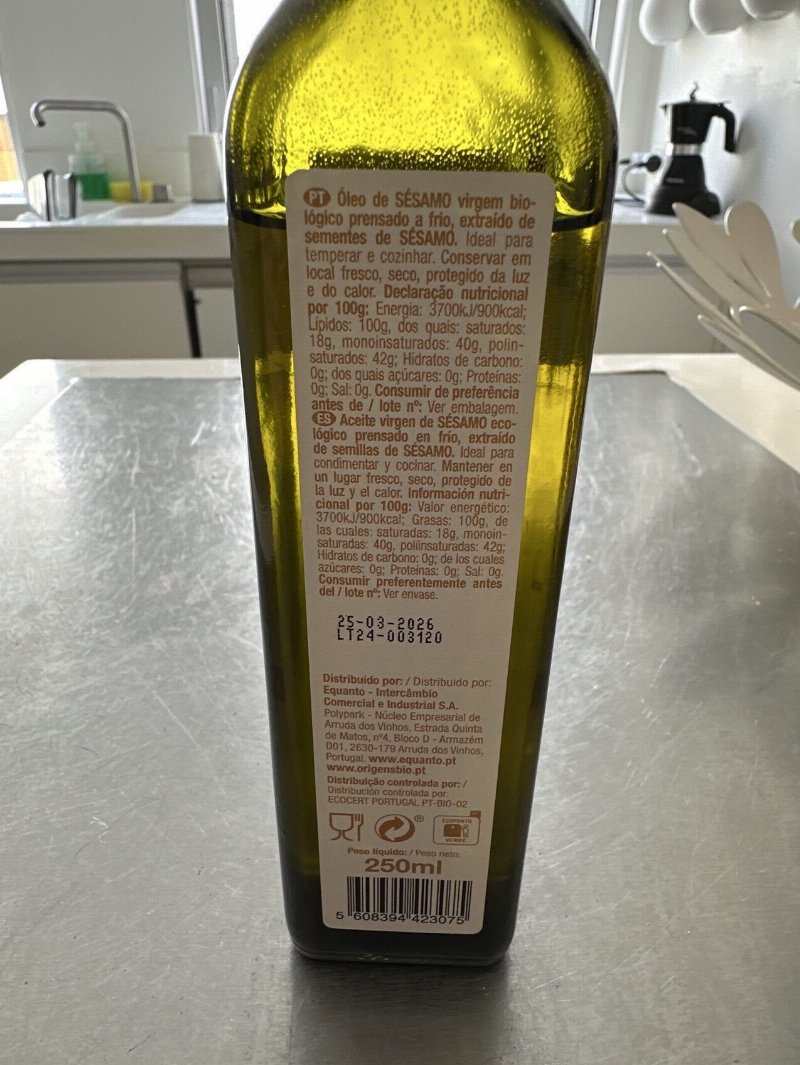 Foto da tabela nutricional