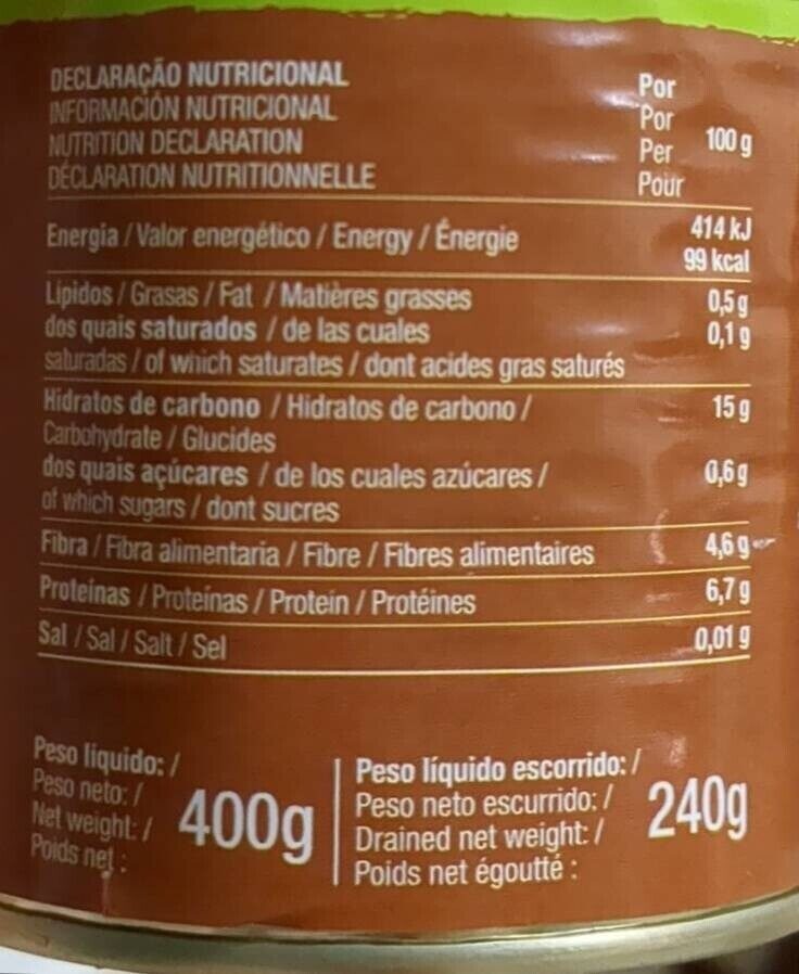 Foto da tabela nutricional