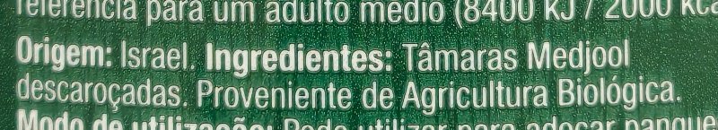 Foto da lista de ingredientes