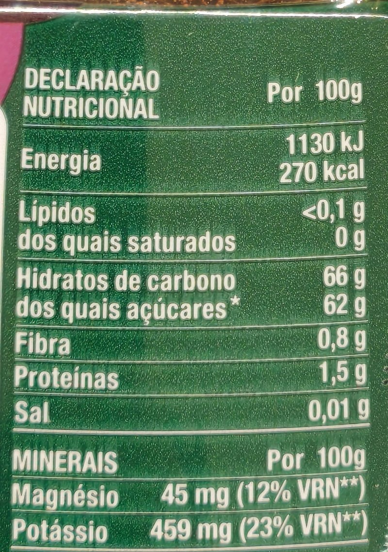 Foto da tabela nutricional