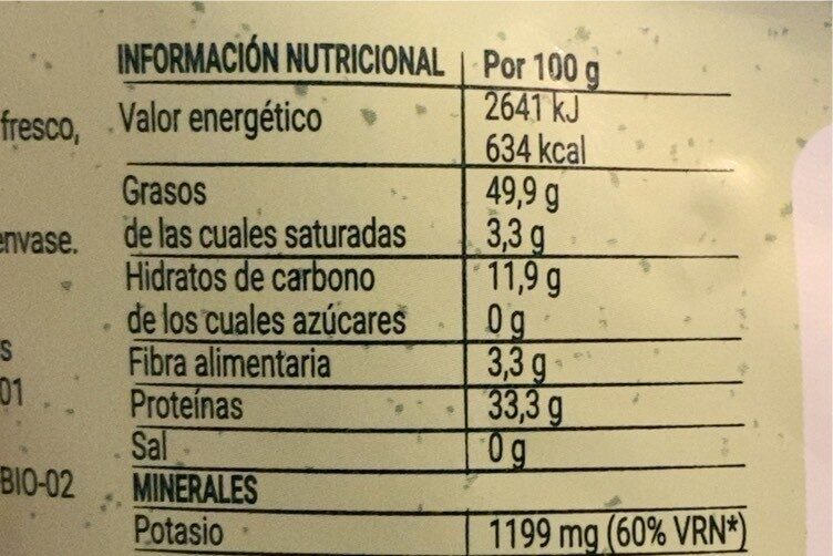 Foto da tabela nutricional
