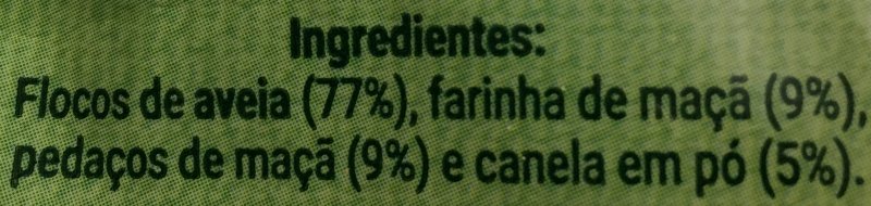 Foto da lista de ingredientes