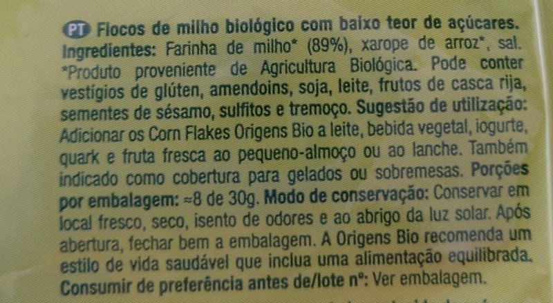 Foto da lista de ingredientes
