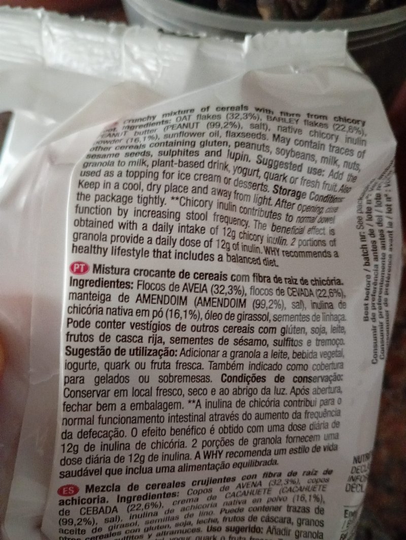 Foto da lista de ingredientes