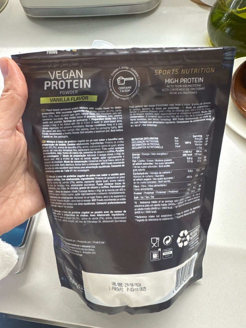 Foto da tabela nutricional