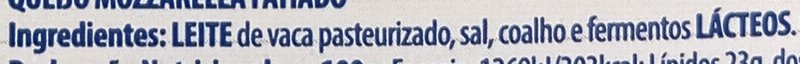 Foto da lista de ingredientes