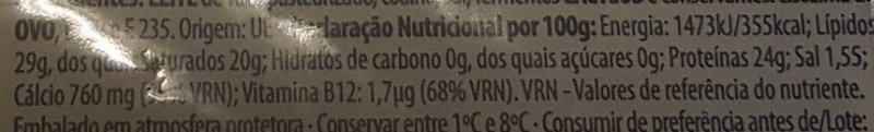 Foto da tabela nutricional