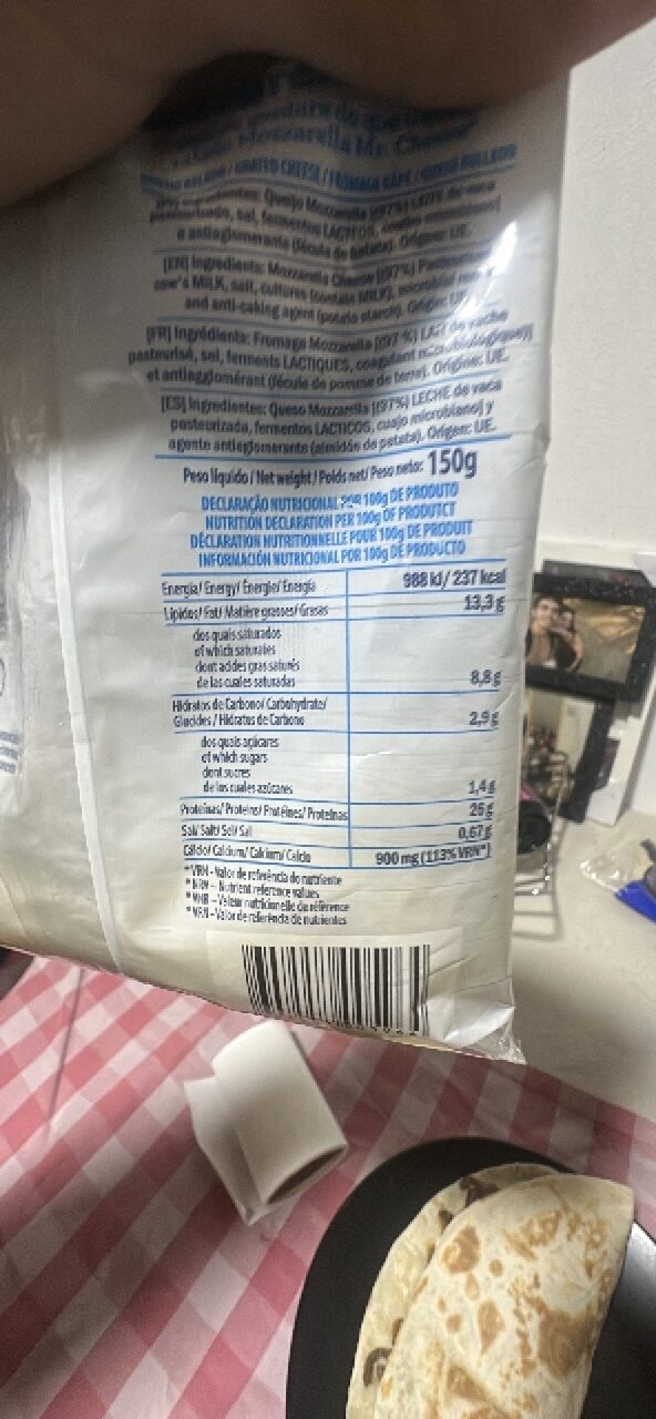 Foto da tabela nutricional