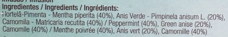 Foto da lista de ingredientes