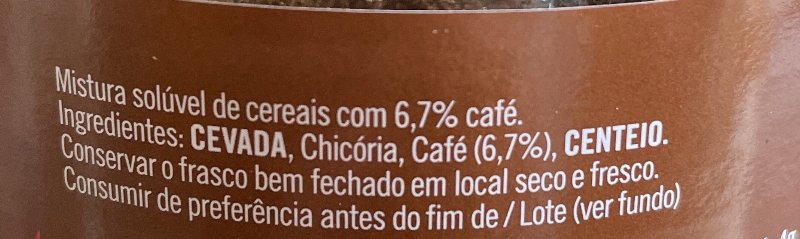 Foto da lista de ingredientes