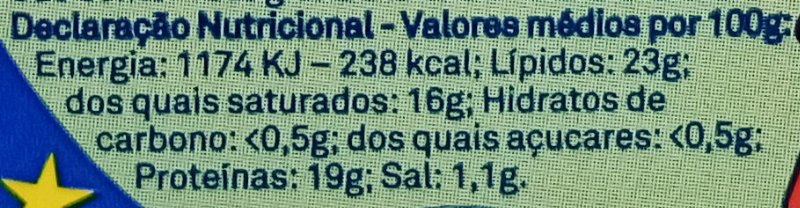 Foto da tabela nutricional