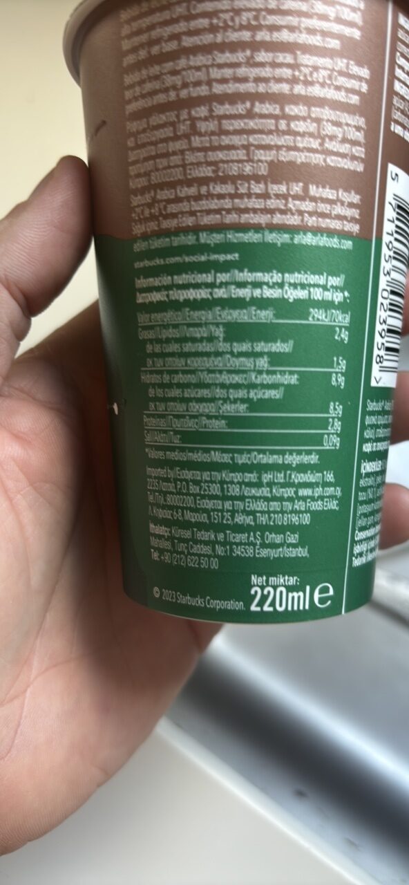 Foto da tabela nutricional