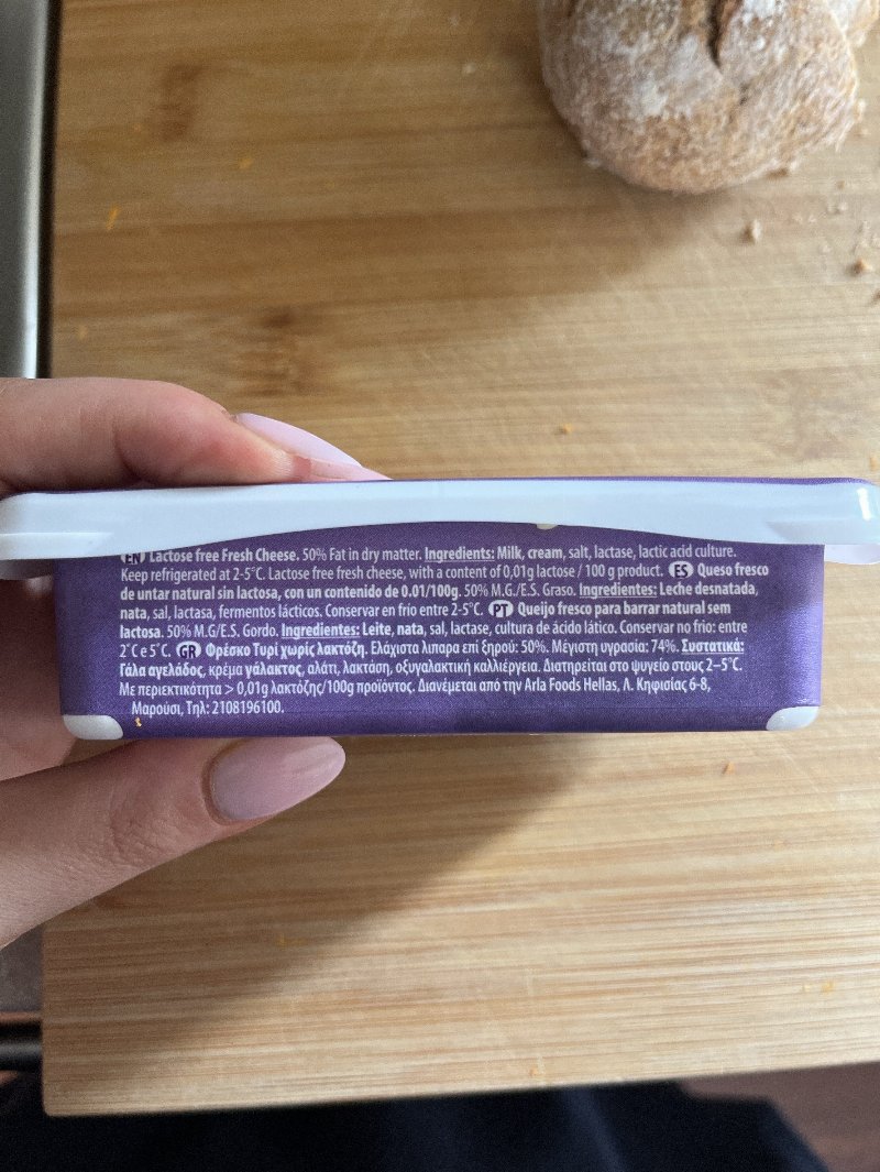 Foto da lista de ingredientes