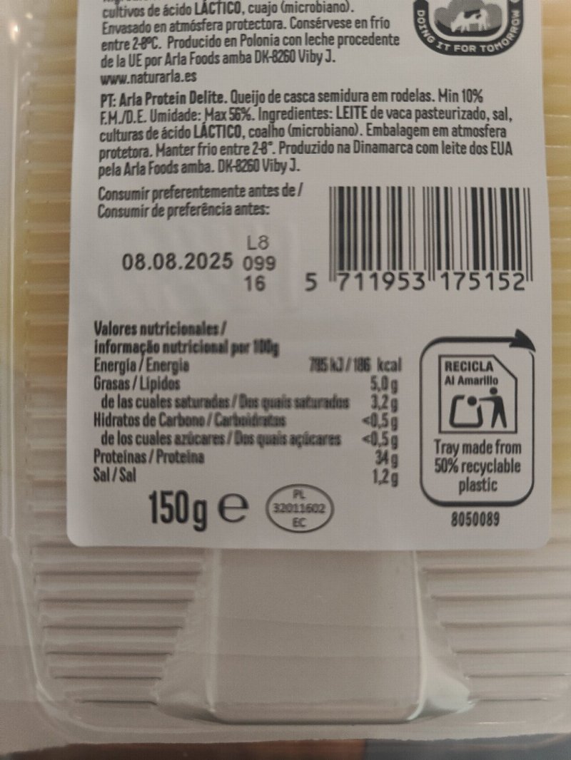 Foto da tabela nutricional