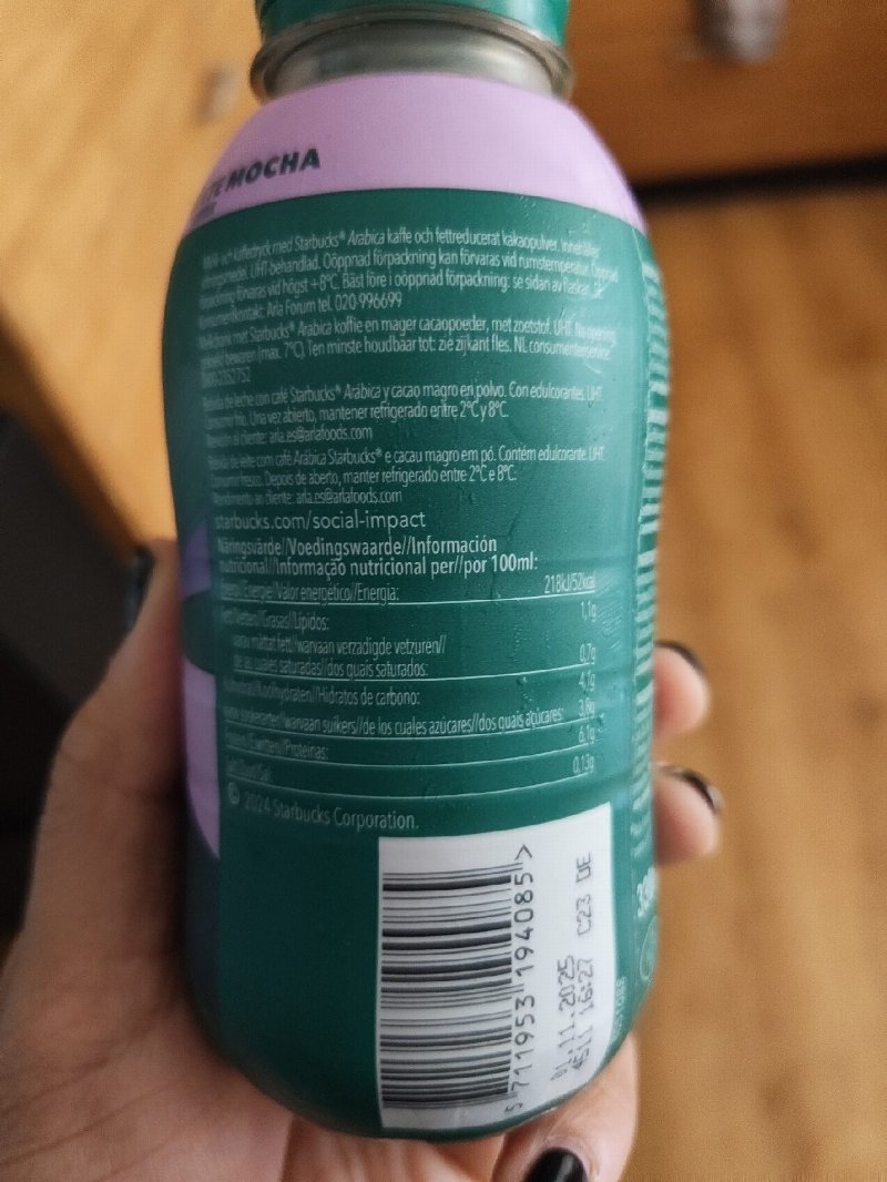 Foto da tabela nutricional