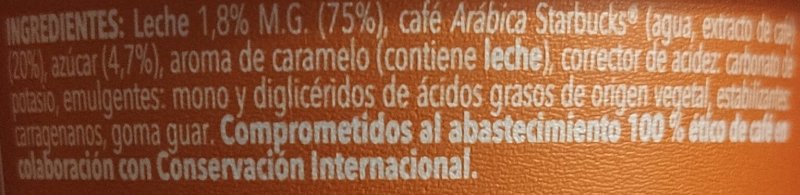 Foto da lista de ingredientes