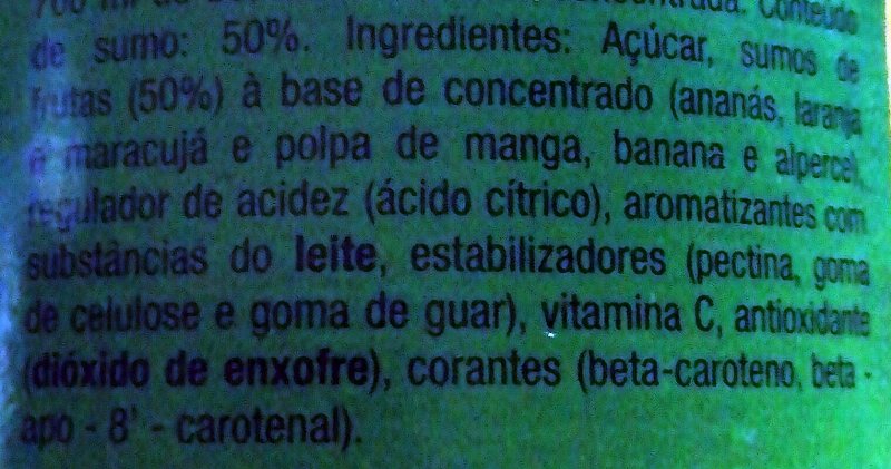Foto da lista de ingredientes