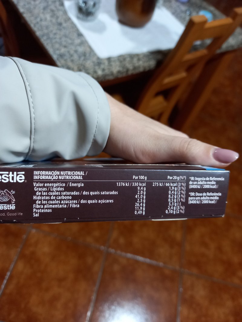 Foto da tabela nutricional