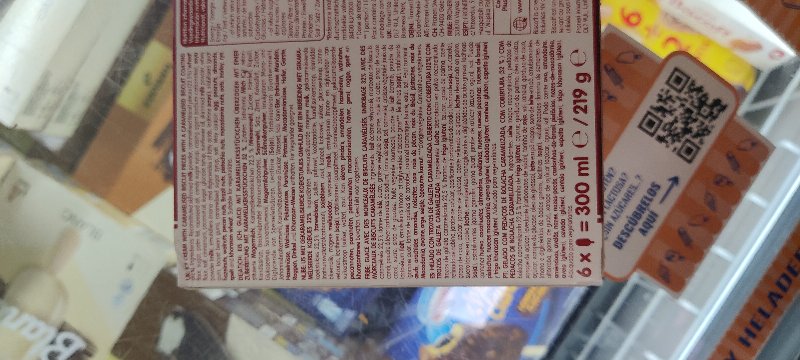 Foto da lista de ingredientes