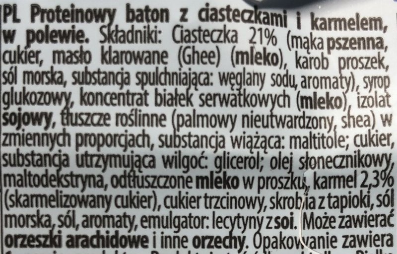 Foto da lista de ingredientes