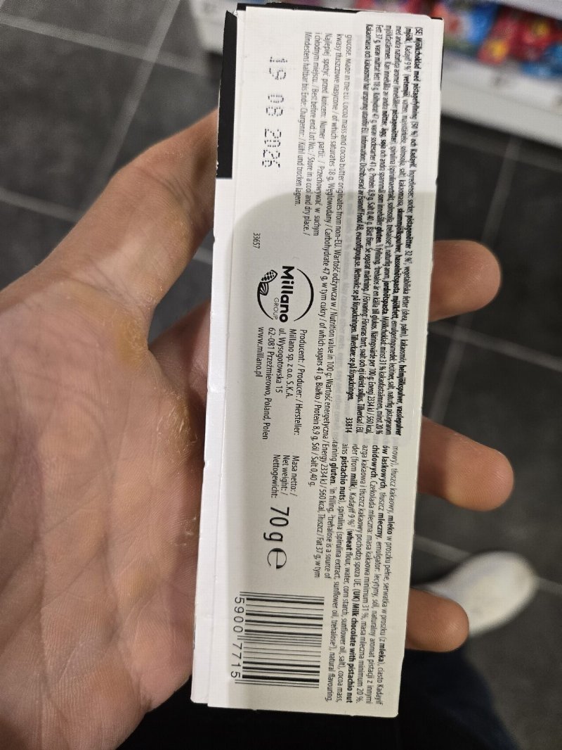 Foto da tabela nutricional