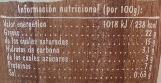 Foto da tabela nutricional