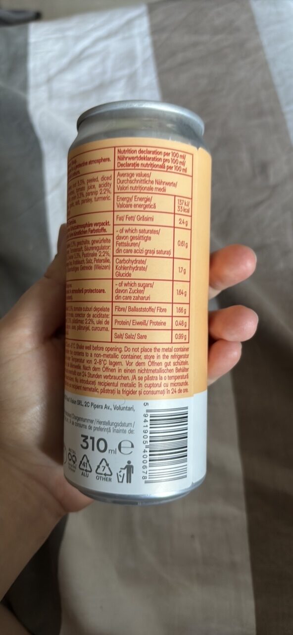Foto da tabela nutricional