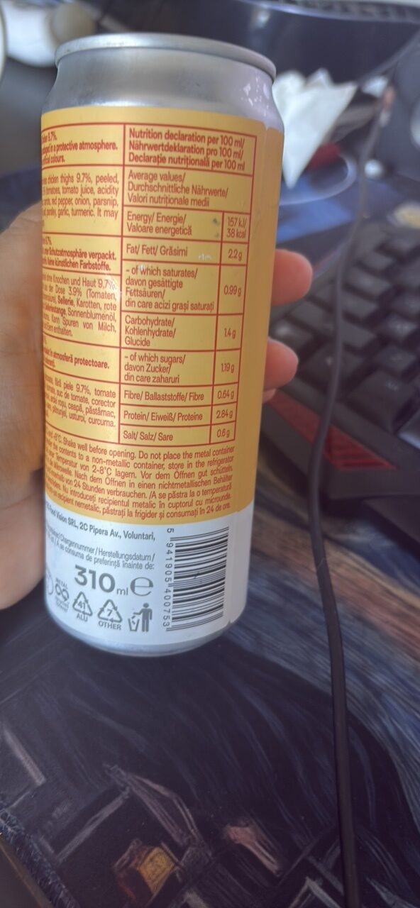 Foto da tabela nutricional