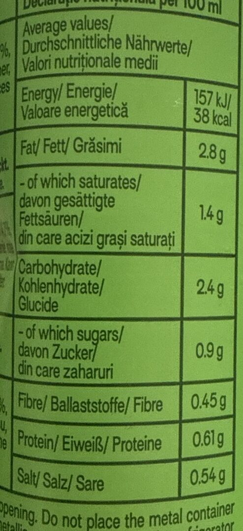 Foto da tabela nutricional