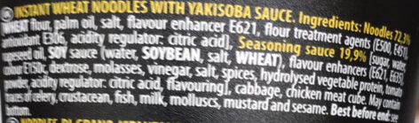 Foto da lista de ingredientes