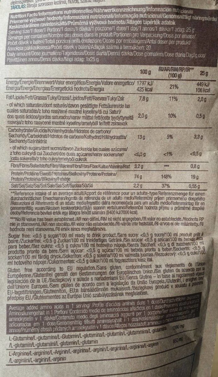 Foto da tabela nutricional
