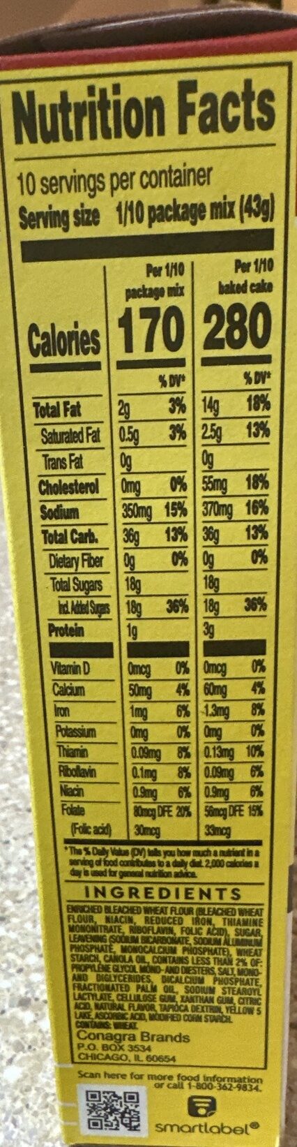 Foto da tabela nutricional