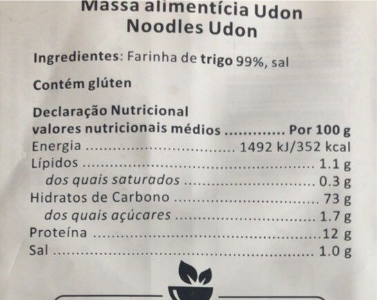 Foto da tabela nutricional
