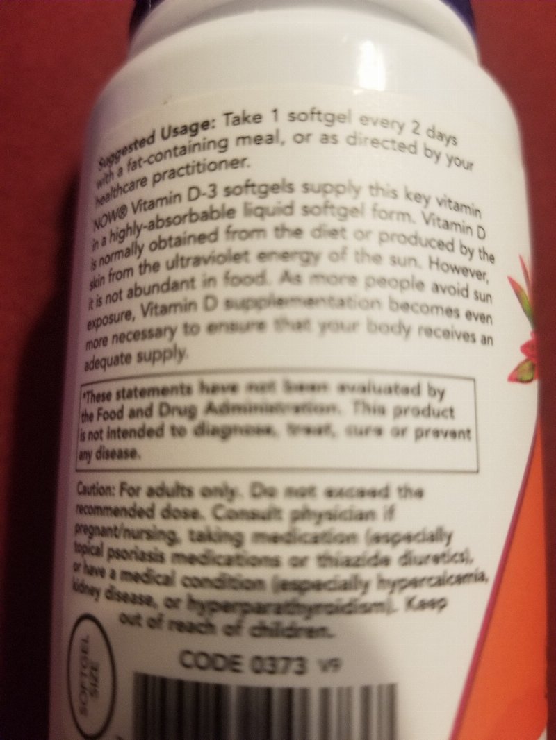 Foto da tabela nutricional