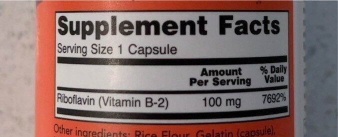 Foto da tabela nutricional
