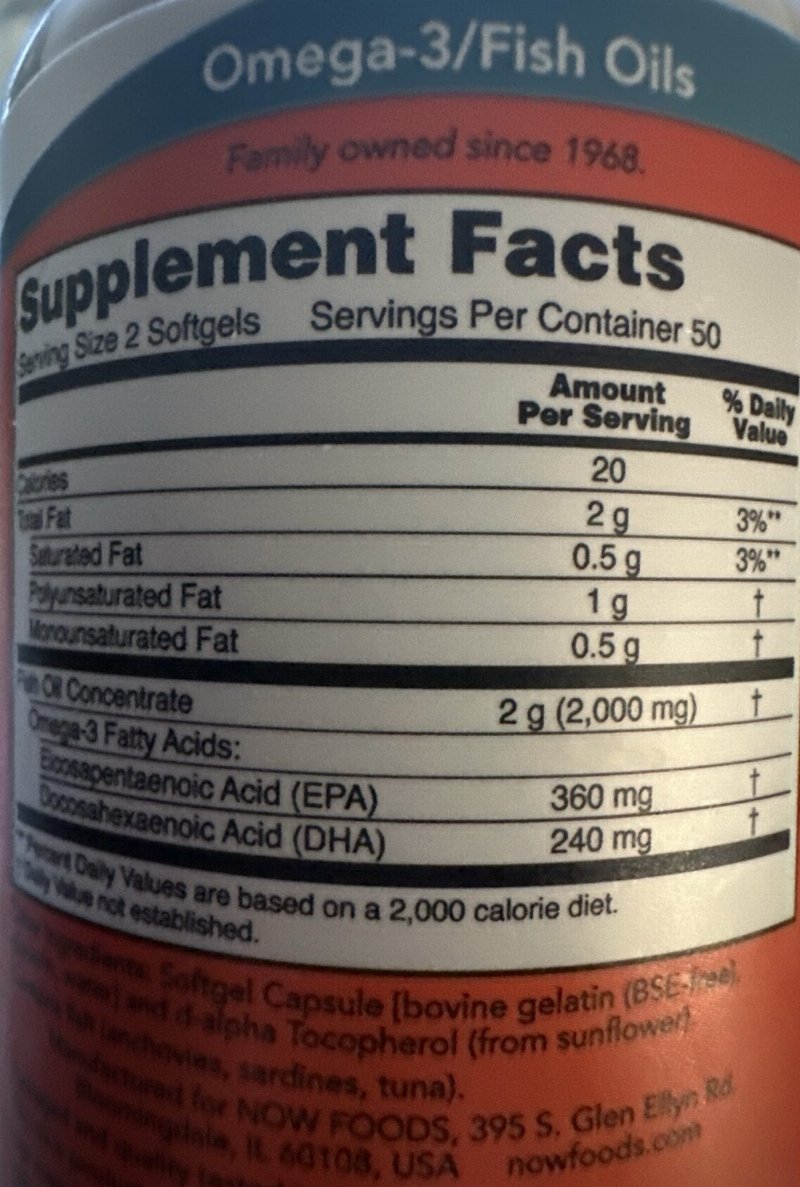 Foto da tabela nutricional
