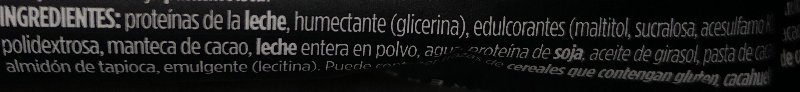 Foto da lista de ingredientes