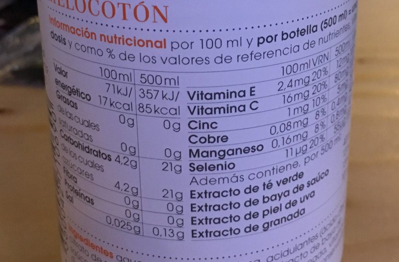 Foto da lista de ingredientes
