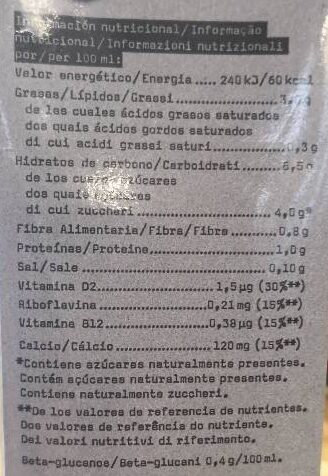 Foto da tabela nutricional