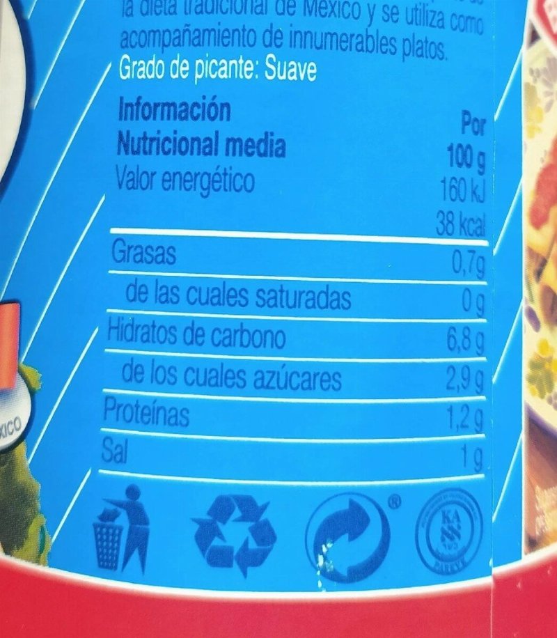 Foto da tabela nutricional