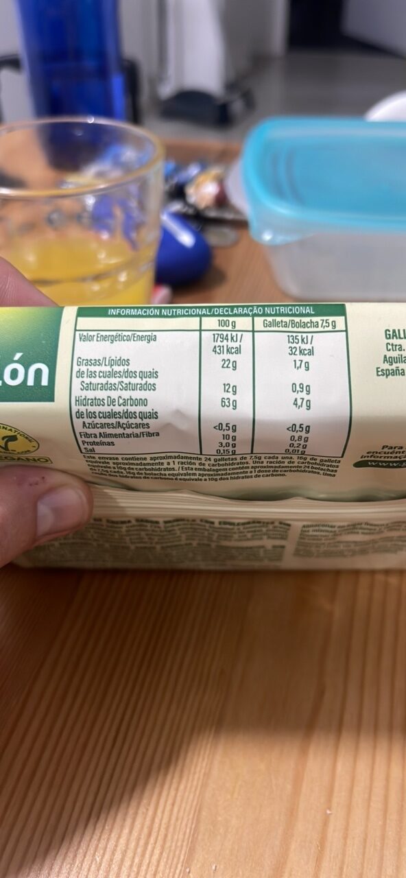 Foto da tabela nutricional