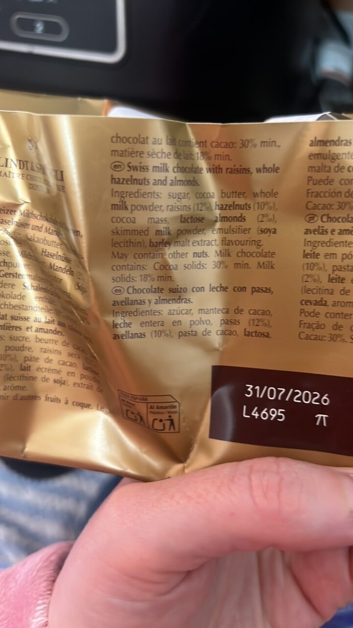 Foto da lista de ingredientes