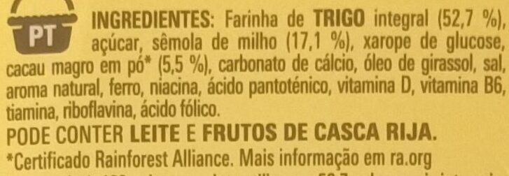 Foto da lista de ingredientes