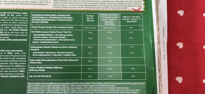 Foto da tabela nutricional