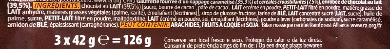 Foto da lista de ingredientes