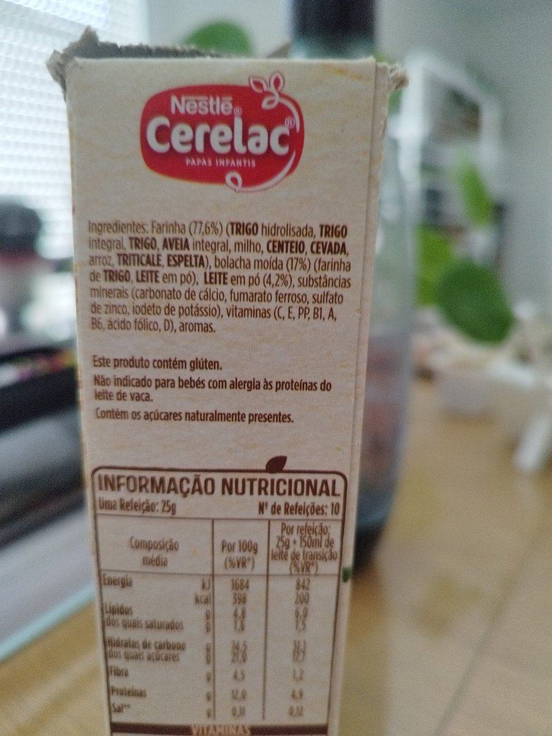 Foto da lista de ingredientes