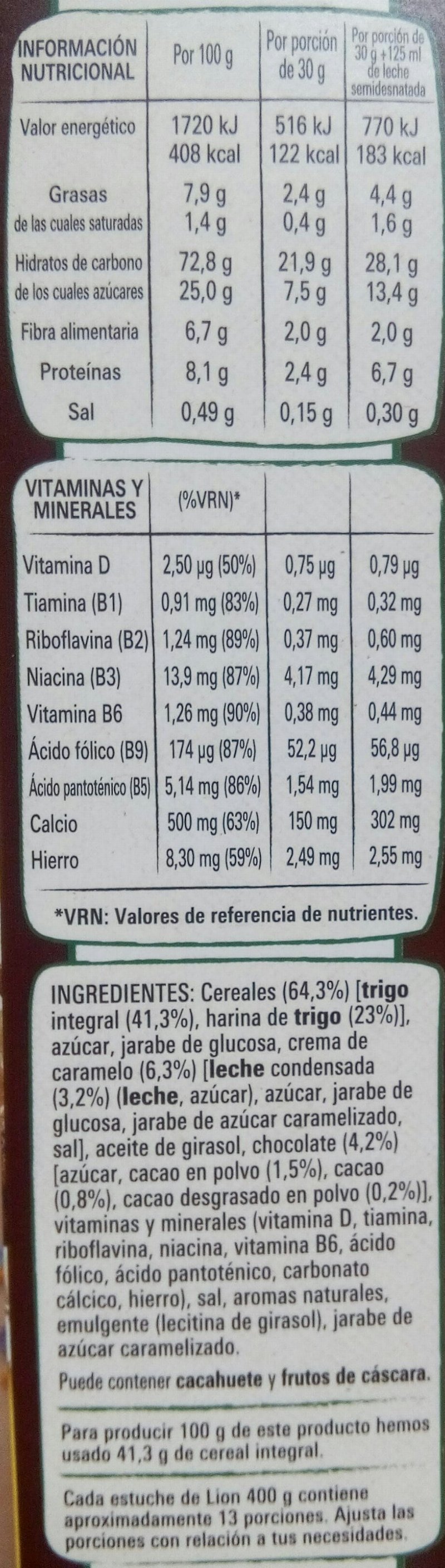 Foto da tabela nutricional
